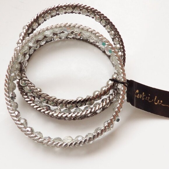 Cookie Lee Set of 3 Stackable Bangle Bracelets NWT Size M/L - Picture 8 of 9
